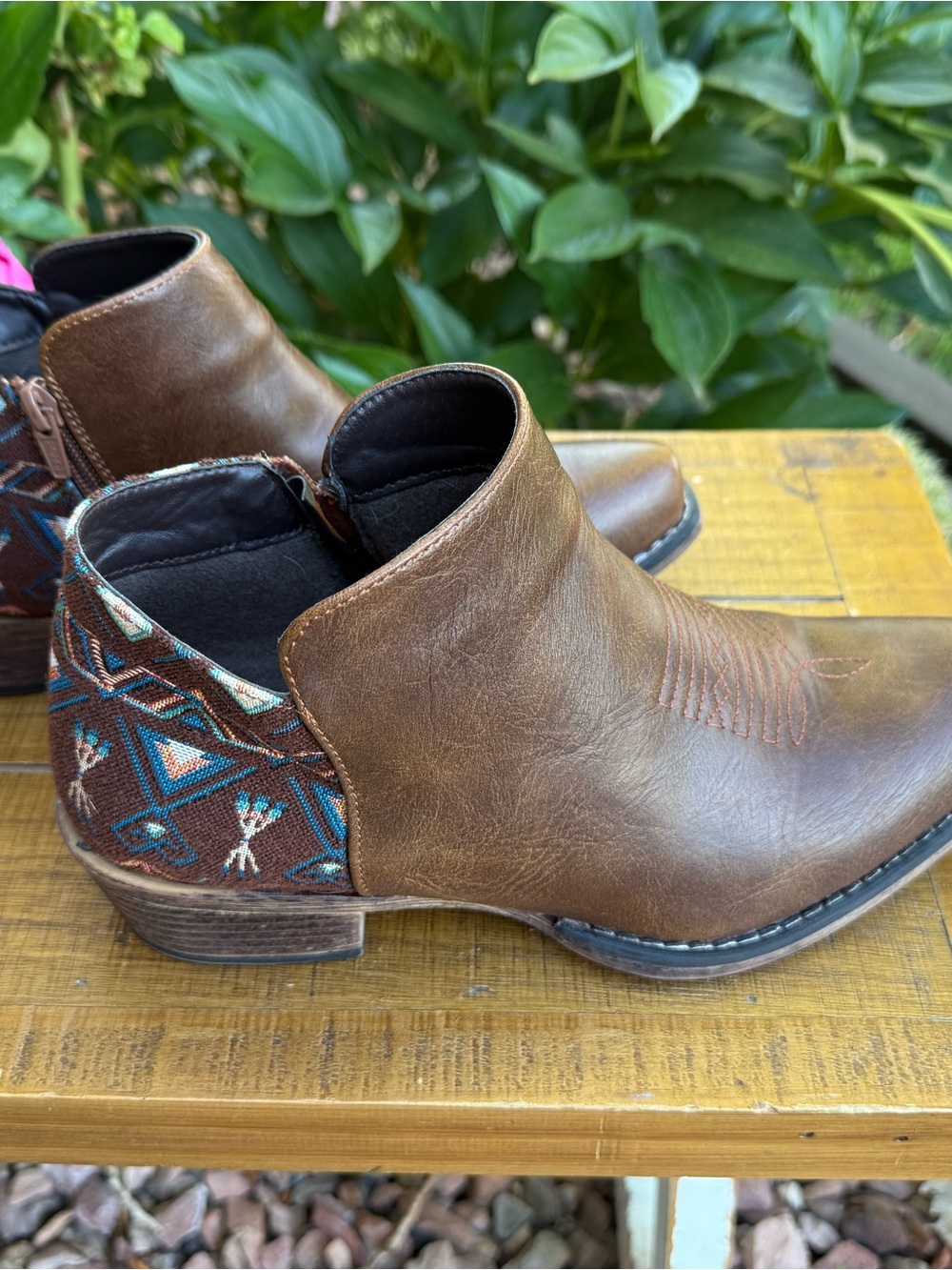 Roper Women's Brown Ankle Booties
with Aztec Heel Detail